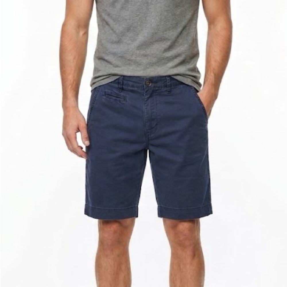 Arizona Jean Co Shorts Mens 29 Navy Blue 100% Cotton Chino Flat Front